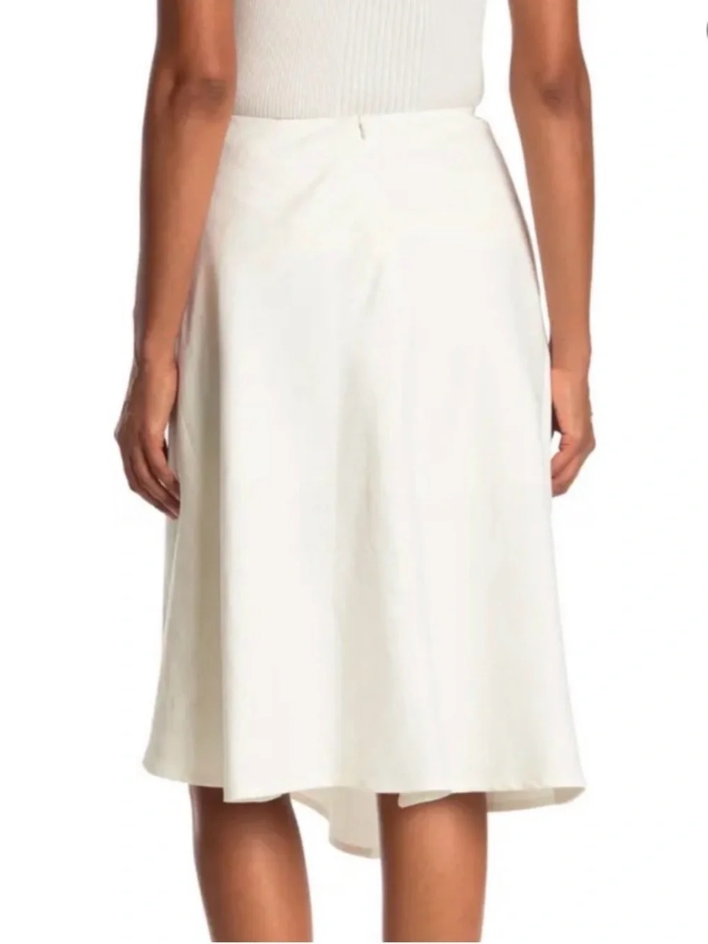 Vince Off  White Linen Blend Asymmetrical A-Line Skirt size 4 - Picture 2 of 9